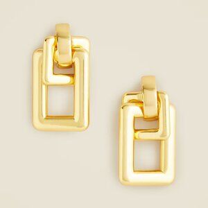 J. Crew Gold Oversized Double-Square Link Earrings/NWT